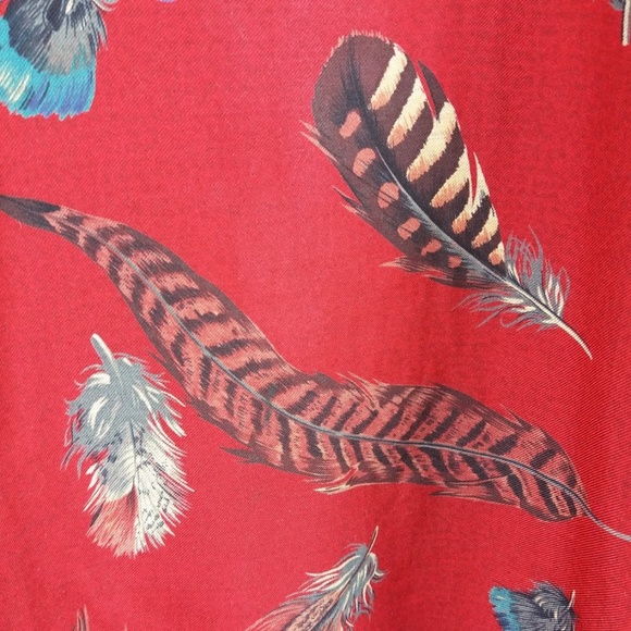 Vintage Carlisle Feather Print Blouse Size 14 Silk - Picture 3 of 6